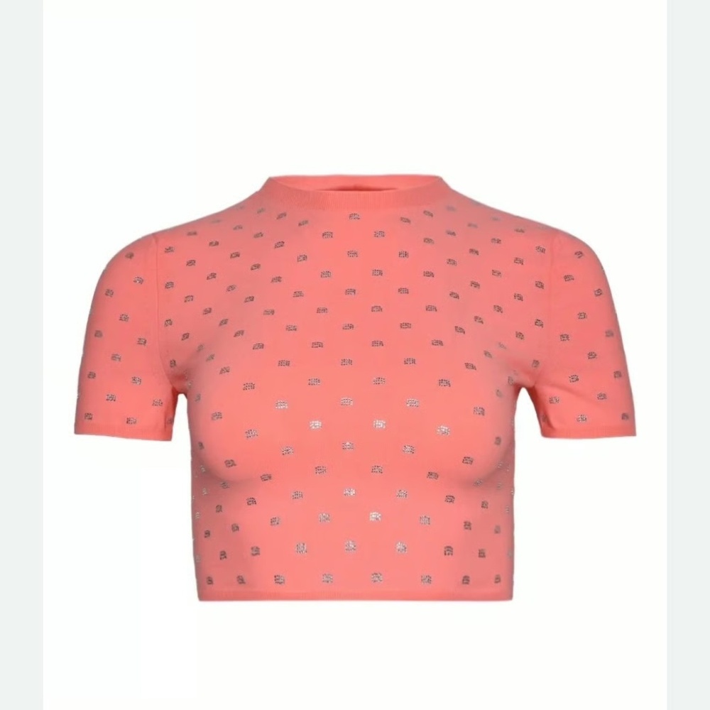 Alexander Wang Crystal Logo Short Sleeve